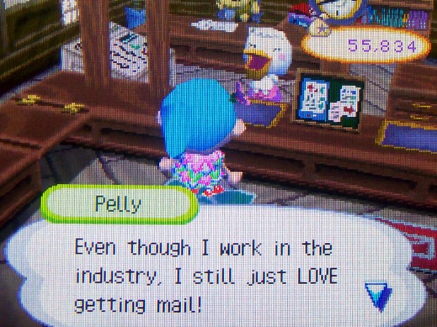 Pelly cheerful to get her own mail