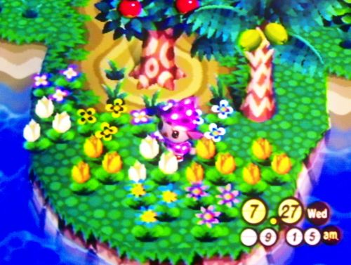 Sunny garden in a little peninsula by the ocean