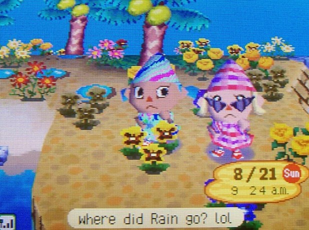 Kammile in her party outfit on the island