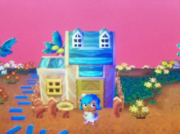 Curly's pink and blue beach house