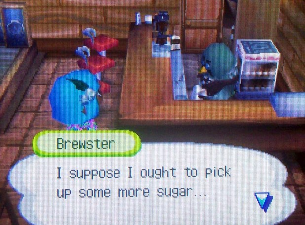 Brewster: I suppose I ought to pick up some sugar...