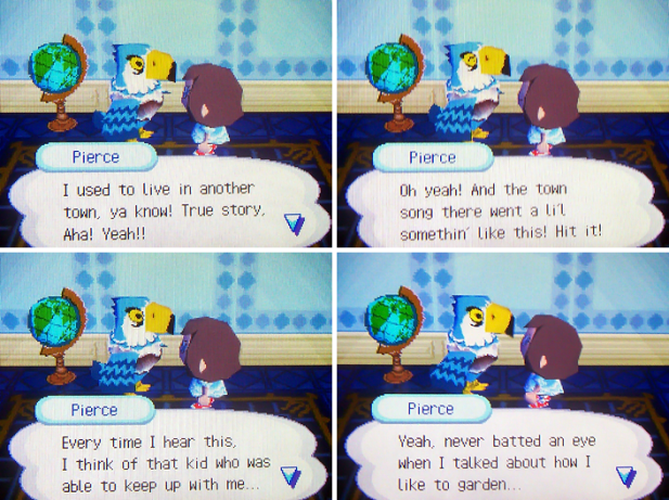 Pierce: I used to live in another town, ya know! True story! Oh yeah, and the town song there went a li'l somethin' like this! Hit it!