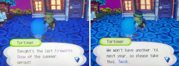 Tortimer: Tonight's the last Fireworks show of the summer, sprout!