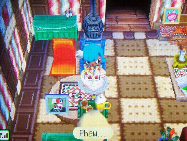 Kammile and I having some cake in my main room