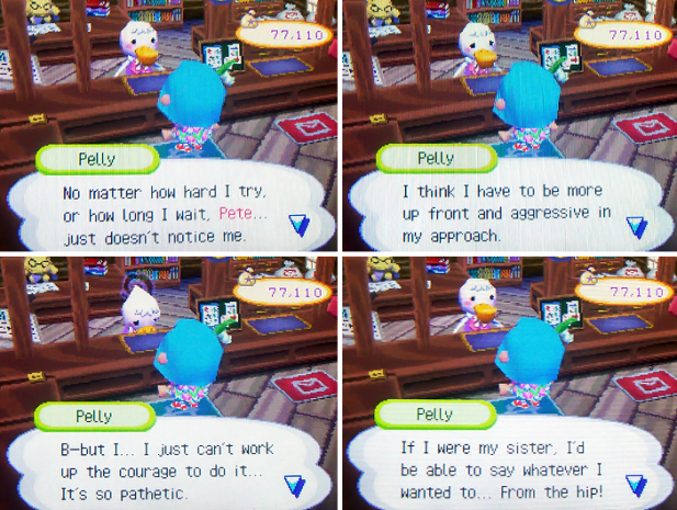 Pelly: No matter how hard I try, or how long I wait, Pete... just doesn't notice me.