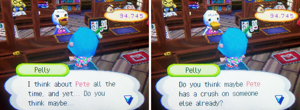 Pelly: I think about Pete all the time, and yet...Do you think maybe Pete has a crush on someone else already?