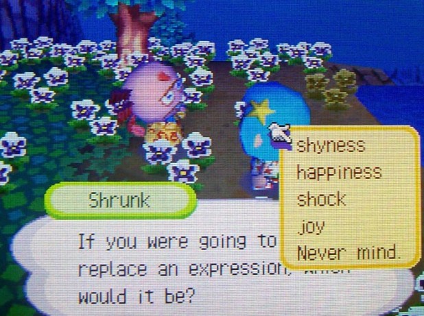 Current emotions: shyness, happiness, shock, joy