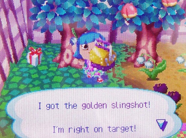 I got the golden slingshot! I'm right on target!