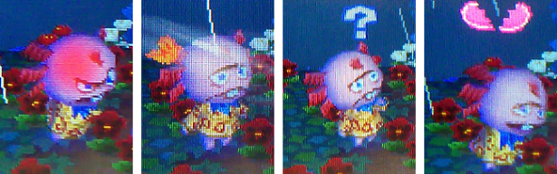 Dr. Shrunk's emotion options for Melody: anger, blankness, confusion, disappointment