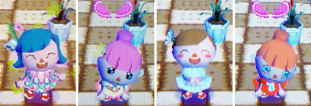 Twisk expressing Joy, Bell and Melody expressing disappointment, and Harmony expressing approval