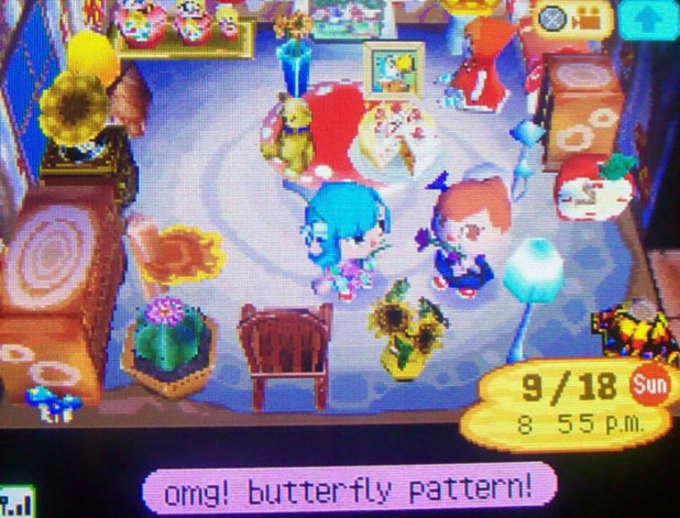 Spotting an awesome butterfly dress design in Teru's house