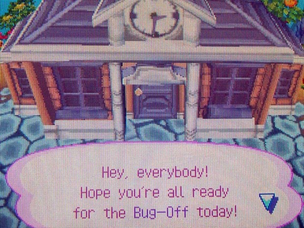 Town hall: Hey, everybody! Hope you're all ready for the Bug-Off today!