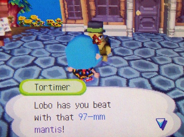 Tortimer: Lobo has you beat with that 97-mm mantis!