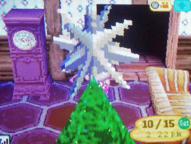 Weird close-up of the star on the Christmas tree