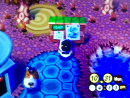 At the police station, with the town map board