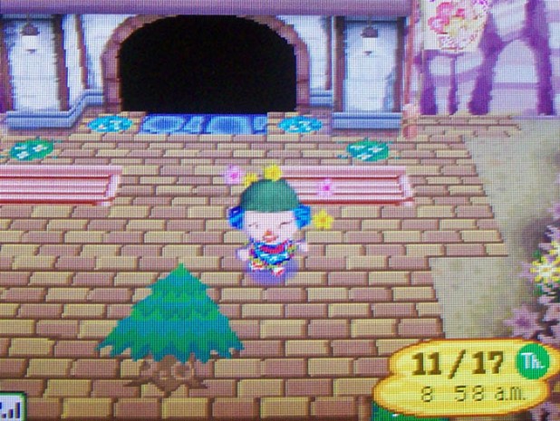 Looking at the Christmas tree pattern at StarCity's entrance