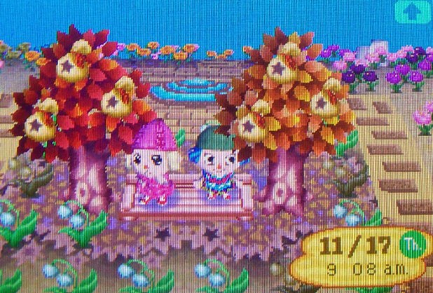 On the bench in StarCity's island area