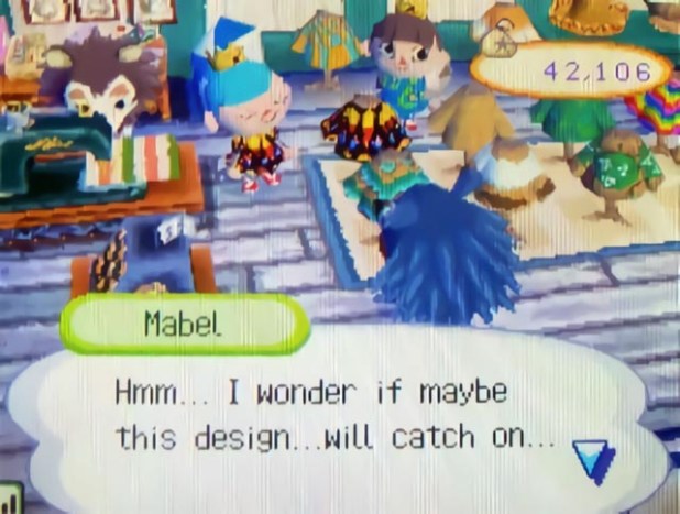 Displaying Teru's butterfly design at Ivy Hill's Able Sisters