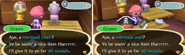 Mermaid items at the island