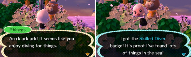 Receiving the skilled diver badge