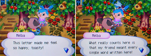 Melba likes Talie's letter