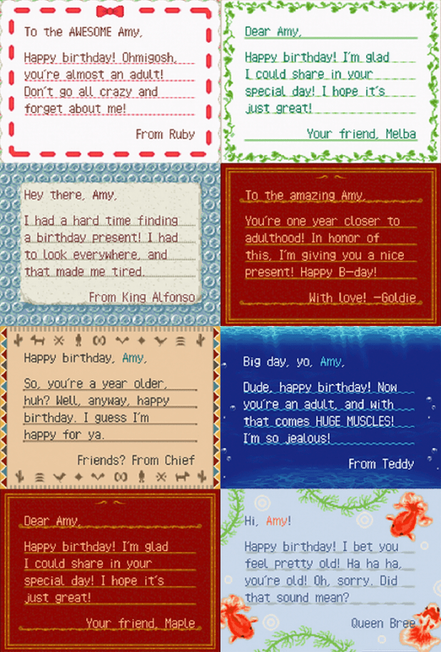 Birthday cards from neighbors